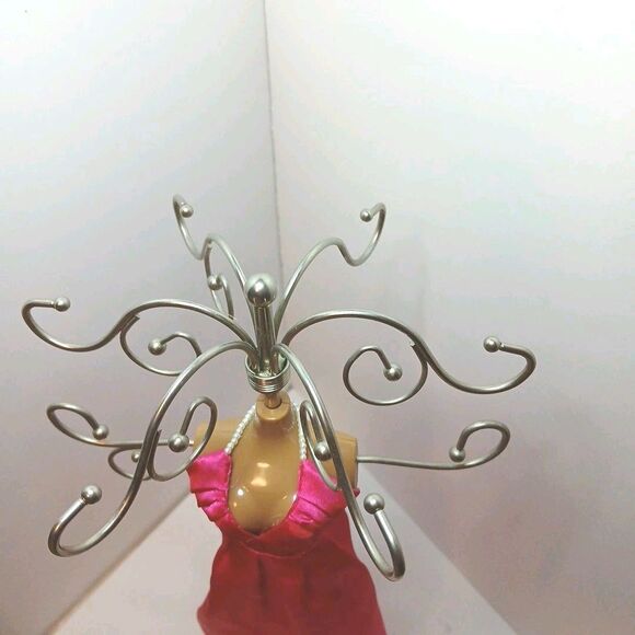 Pink Dress Jewelry Display Stand – 14” Mannequin Holder for Necklaces & Earrings - Picture 5 of 9